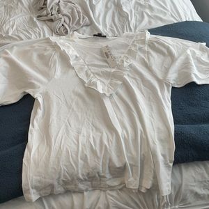 white fancy dress tshirt